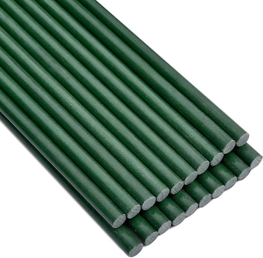 Garden Stakes 48 inch 20 Pack 0.27" Dia Solid Glassfiber Plant Support Rod Tomato Trellis Stakes (Green)