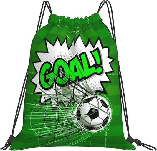 Soccer Drawstring Backpack Gym String Bag Water Resistant Drawstring Sackpack Sport For Womens Mens