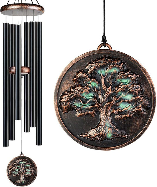Large Wind Chimes for Outside, 48" Vintage Tree of Life Deep Tone Wind Chime Outdoor Clearance with Heavy Tubes, Memorial Windchimes Sympathy Gift for Mom Dad, Patio Garden Decor