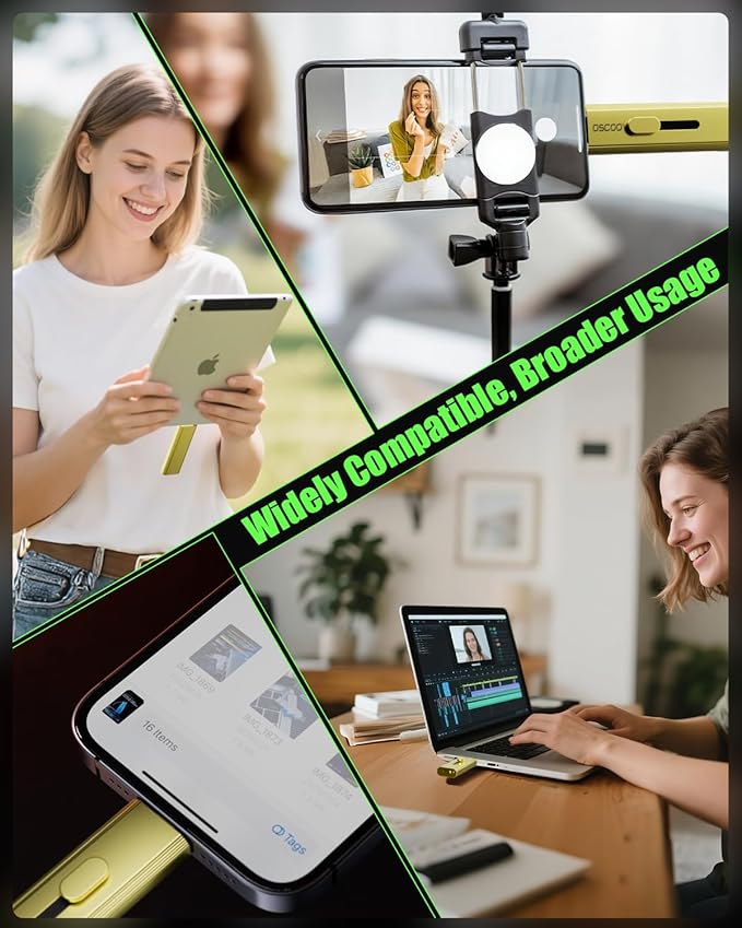 2TB Portable SSD, Up to 1100MB/s, USB 3.2 Gen 2 External Solid State Drive, Dual USB-C & USB-A Ports, Push-Pull Design, Compatible with iPhone 15/16/17, Android, Mac, Windows