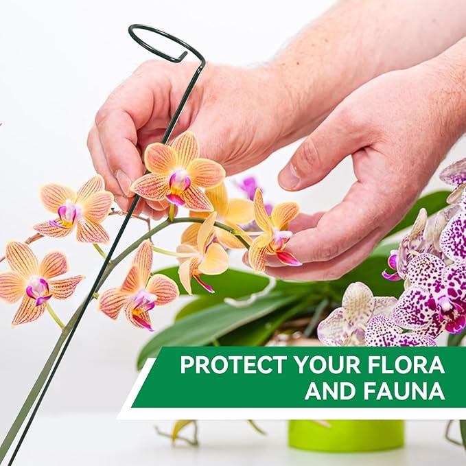 15 Pack Plant Stakes, 16.1 Inch Plant Support Stakes, Metal Garden Stakes 30 Twist Ties, Plant Sticks Support, Flower Stakes for Monstera, Tomato Seedling, Sunflower, Hydrangea Etc