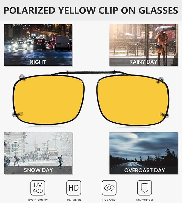 Eyekepper Large Clip On Sunglasses With Spring Draw Bar Polarized