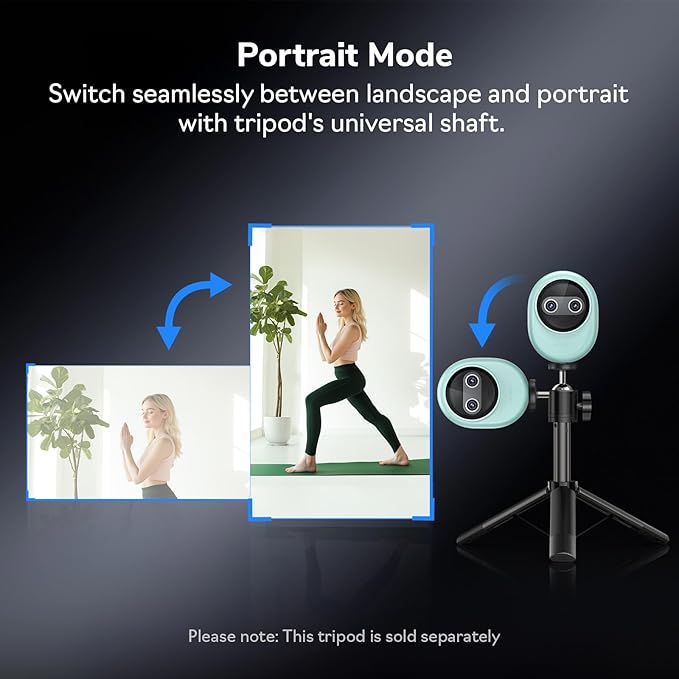 EMEET Piko 4K Webcam for Streaming, World’s 1st Dual-Camera AI-Powered 4K Camera w/AI Autofocus, 3 Mics Array&3 Sound Modes, USB Webcam with Clip, Great for Streaming, Desk Setup and Creative Gifts