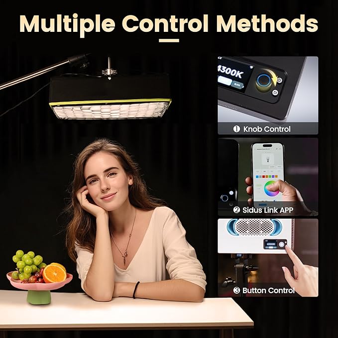 Amaran Pano 120c RGBWW 120W LED Video Panel Light – Laptop-Sized, USB-C PD Powered, Sidus Link App Control, 13,490 Lux @1m, Ideal for Larger Scenes (Charcoal)