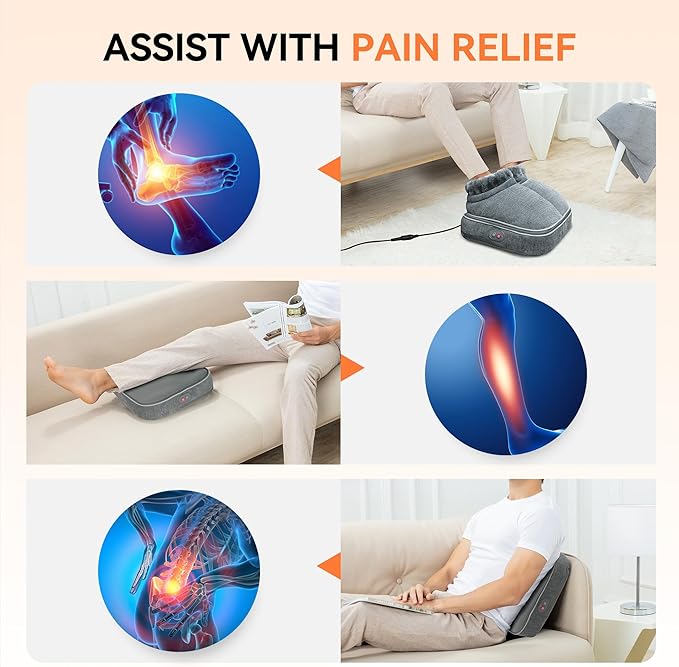 Snailax Shiatsu Foot Massager Machine with Heat, Electric Feet Massage for Deep Kneading Therapy, Plantar Fasciitis Relief and Circulation,Relax for Home or Office Use, Foot Warmers for Women,Men