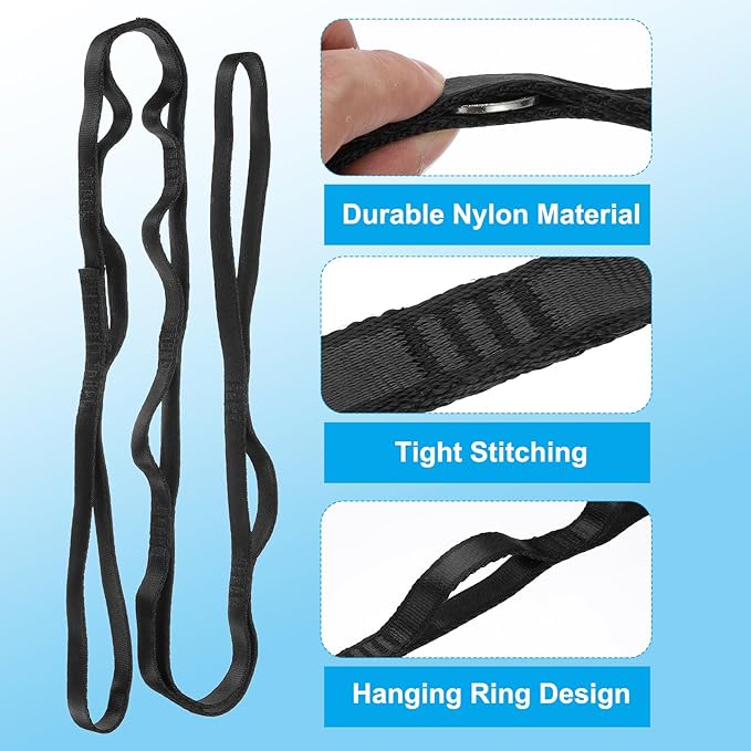 PATIKIL Daisy Chain Straps, Strong Climbing Strap Adjustable Nylon Chain Sling with Loops for Aerial Yoga Hammock Swing