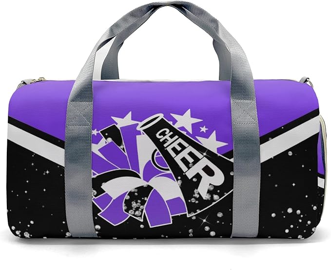 Custom Cheer Sport Gym Duffel Bag Personalized Cheerleading Bags with Name Travel Bag Purple Shoulder Bag for Cheerleader Coach Gift