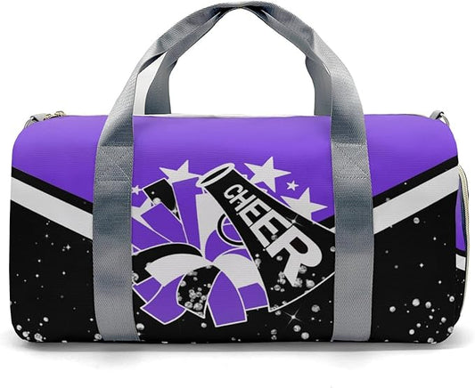 Custom Cheer Sport Gym Duffel Bag Personalized Cheerleading Bags with Name Travel Bag Purple Shoulder Bag for Cheerleader Coach Gift