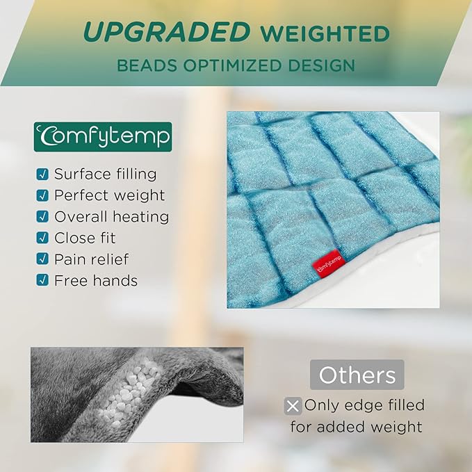 Comfytemp Heating Pad for Neck and Shoulders and Back, 2.6lb Weighted Electric Heat Pad for Pain Relief, Large FSA Eligible Heated Wrap, 9 Heat Settings&11 Timer, Christmas Gifts for Women Men Mom Dad