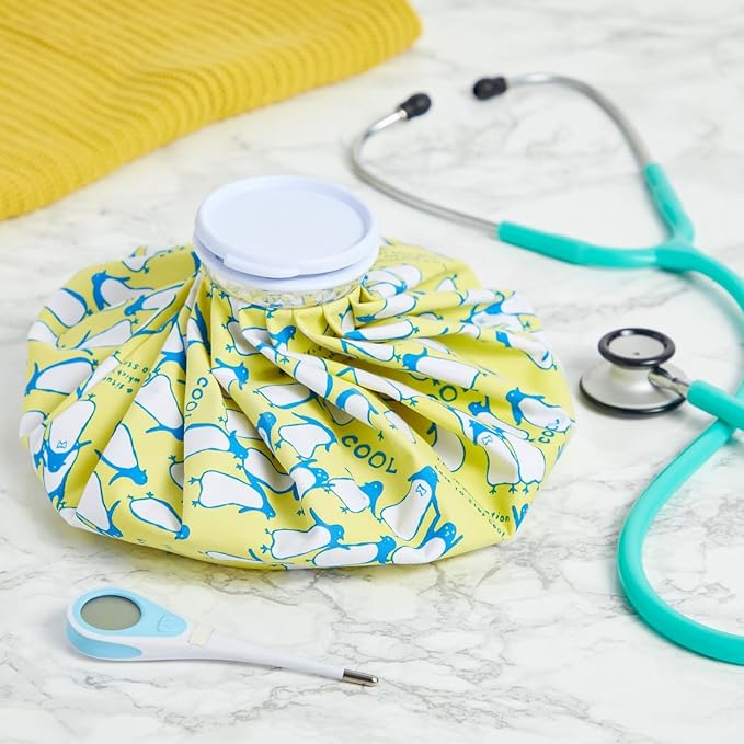 Juvale Reusable Ice Packs for Injuries - Small (5.8 in), Medium (9 in) & Large (10.5 in), 3 Pack, Penguin Print - Ice Bag Screw Top for Pain Relief & Headache