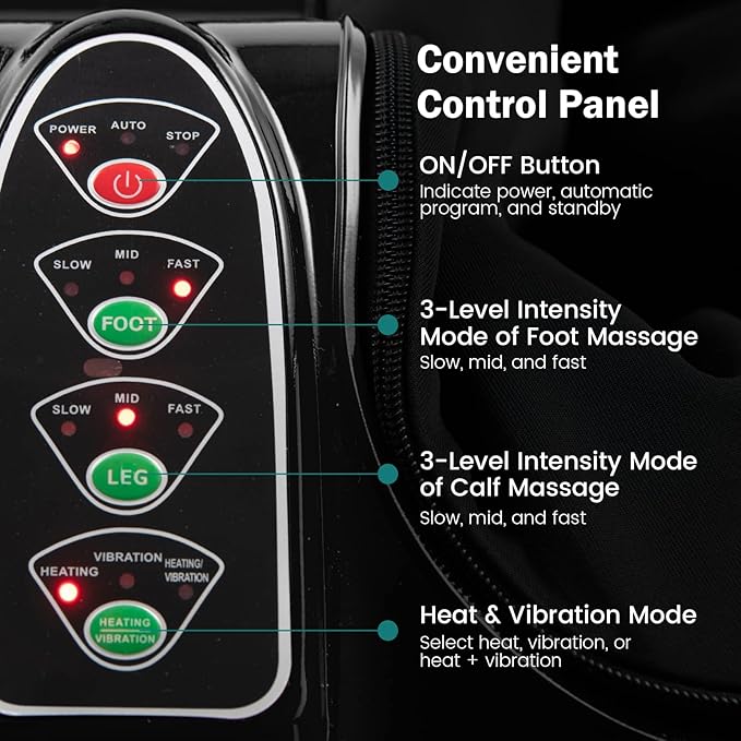 COSTWAY Foot and Calf Massager, Shiatsu Heated Electric Foot Massager with Heating, Vibration, Deep Kneading, Tilt Base, Washable Sleeves, Leg Massager for Relaxation, Foot Pain Relief