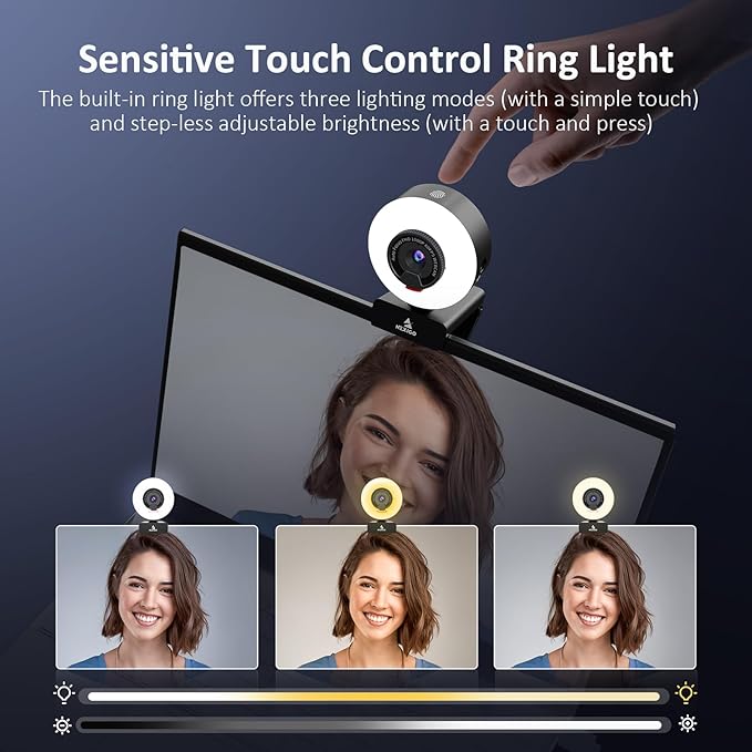 NexiGo N960E Pro 60FPS Webcam with Mic/Headset Jack and Extra USB Port, 1080P Web Camera with Light, Fast AutoFocus, Built-in Privacy Cover, for Zoom Meeting Skype Teams Twitch