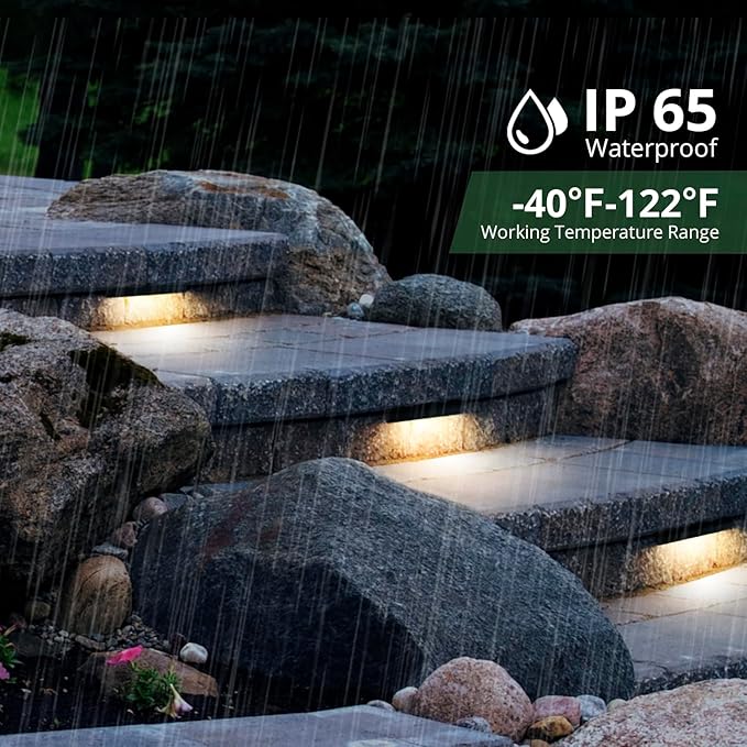 GKOLED 20Pack 6.8 Inches Hardscape Lights, Low Voltage Retaining Wall Lighting with Frosted Lens, 12V AC/DC Paver Light with 1.5W 2700K LED Chips, Outdoor Landscape Step Lights, Die-cast Aluminum