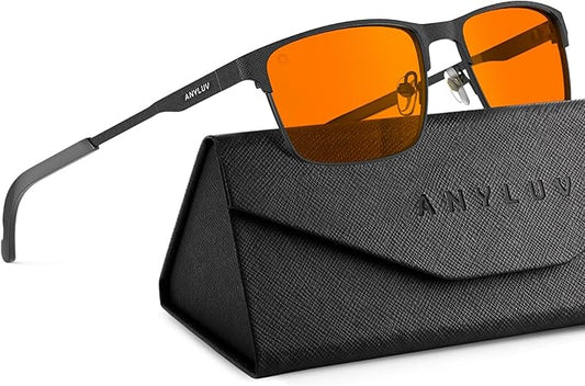 ANYLUV Blue Light Glasses for Men/Women, Lightweight Blue Light Blocking Glasses, Anti-Eye Strain Computer Glasses for Gaming