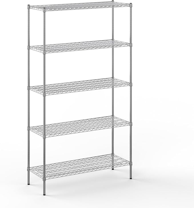 18" Deep x 48" Wide x 86" Height Wire Shelving Kit | 5-Tier | NSF Commercial Storage Rack Unit