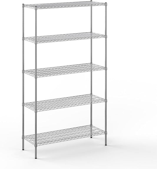18" Deep x 48" Wide x 86" Height Wire Shelving Kit | 5-Tier | NSF Commercial Storage Rack Unit