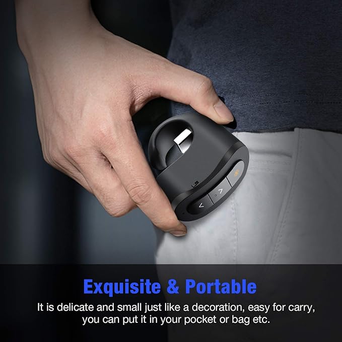 Rechargeable Finger Ring Wireless Presenter Clicker for PowerPoint, Keynote, Mac, Laptop - USB Presentation Remote with 2.4GHz RF
