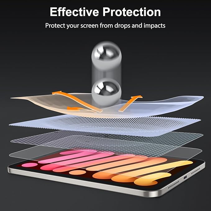 SPARIN Screen Protector for iPad Mini 7 8.3 inches 2024 (A17 Pro)/iPad Mini 6 2021, [2 Pack] for iPad Mini 7th/6th Generation Tempered Glass, Auto Alignment/Easy Installation Tray/Case Friendly