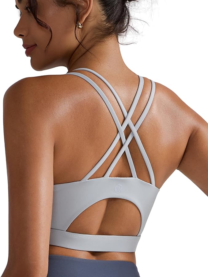 RUNNING GIRL Sports Bras for Women,Padded Sports Bra Tank Top Sexy Crisscross Back High Impact Longline Workout Yoga Bra