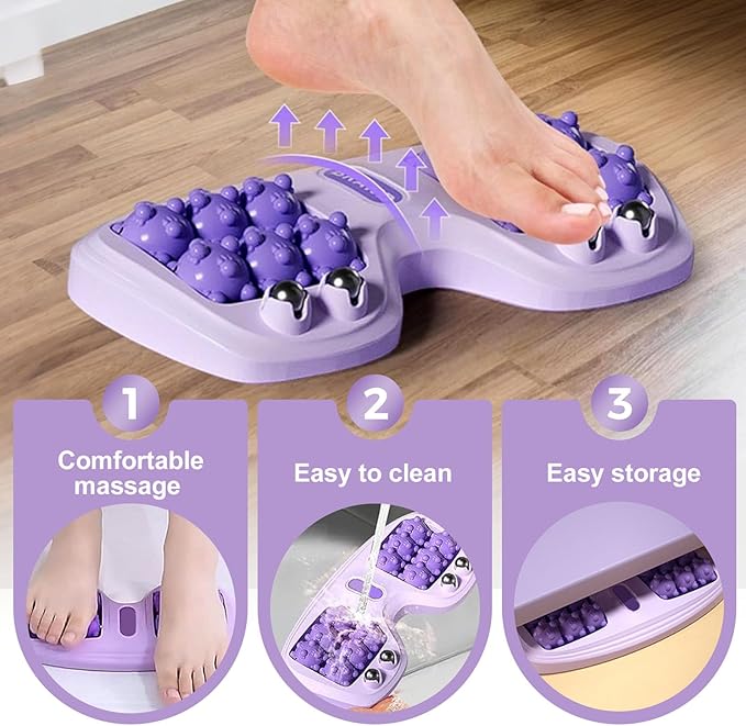 Foot Massager Roller for Plantar Fasciitis Relief, Upgrade Dual Foot Acupressure Massage for Stress Relief and Improved Circulation, Portable Feet Massager Tool for Home Office Use (Green)