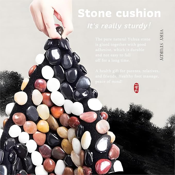 LIYAOLI Reflexology Foot Massager Mat - Acupressure Pebble Pad for Stimulating Blood Flow, Pain Relief & Relaxation for Office and Home Use (15.7" x 23.6")