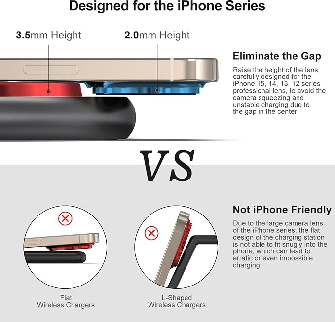 3 in 1 Charging Station for Apple Devices, Mag-Safe Charger Stand, Magnetic Wireless Charger Station for iPhone 17 16 15 14 13 12 Series, for iWatch Ultra 10 9 8 7 SE 6 5 4 3, for AirPods (Black)