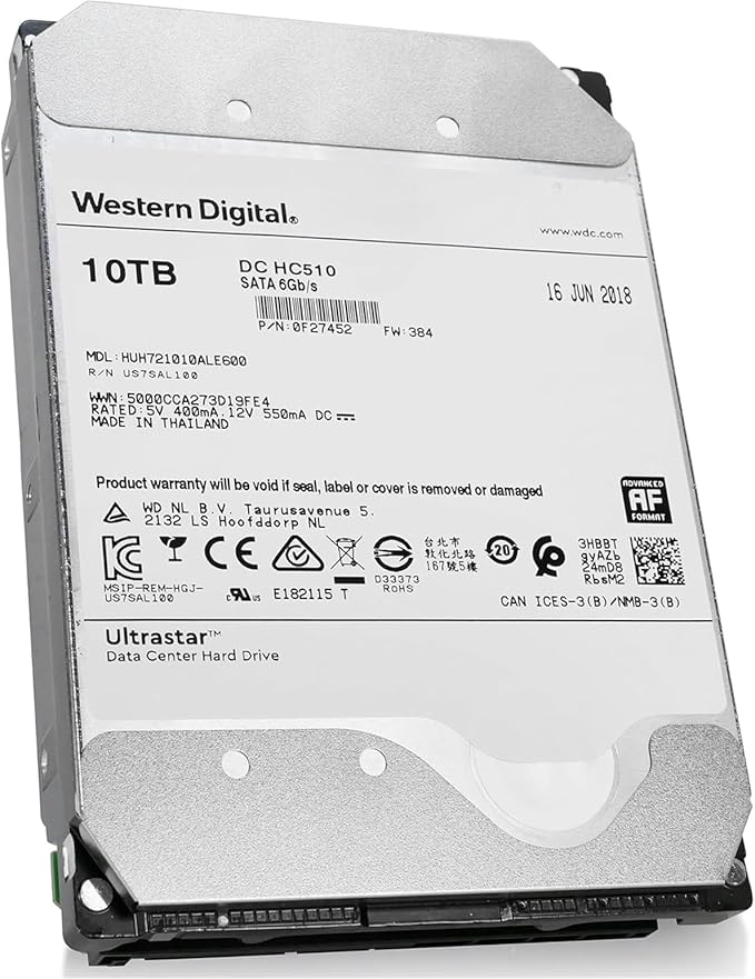 HGST HUH721010ALE600 3.5" 10TB 7200RPM SATA Hard Disk Drive (HDD), Silver (Renewed)