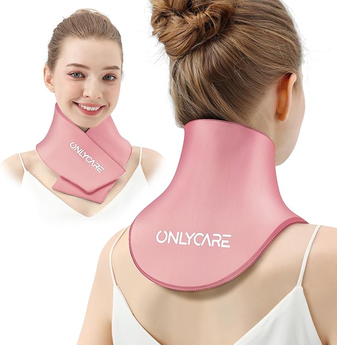 ONLYCARE Neck Ice Pack Wrap Gel - Upgraded Shoulder Ice Packs for Injuries Reusable, Hot and Cold Compress Ice Packs for Neck, Relief of Pain, Swelling, Sprains, Office Pressure