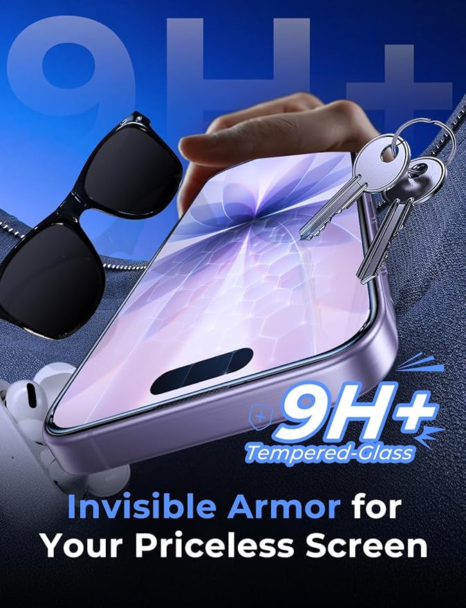 MAGIC JOHN 2 Pack for iPhone 17 6.3 inch Tempered Glass Screen Protector, Auto Dust-Elimination, Bubble Free, HD Clear, Easy Installation,iPhone 17 6.3''