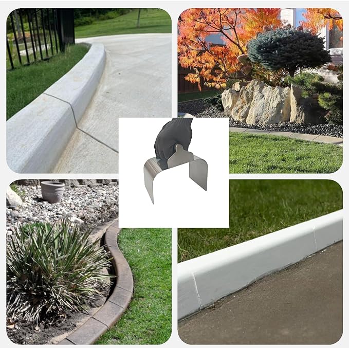 Landscape Curb Trowel Edger, Curb It Yourself, Curb and Gutter Shape Maker, Concrete Curb Trowel, Rectangular trimmer - 4" x 6" x 4" (Slope Curb It Yourself)