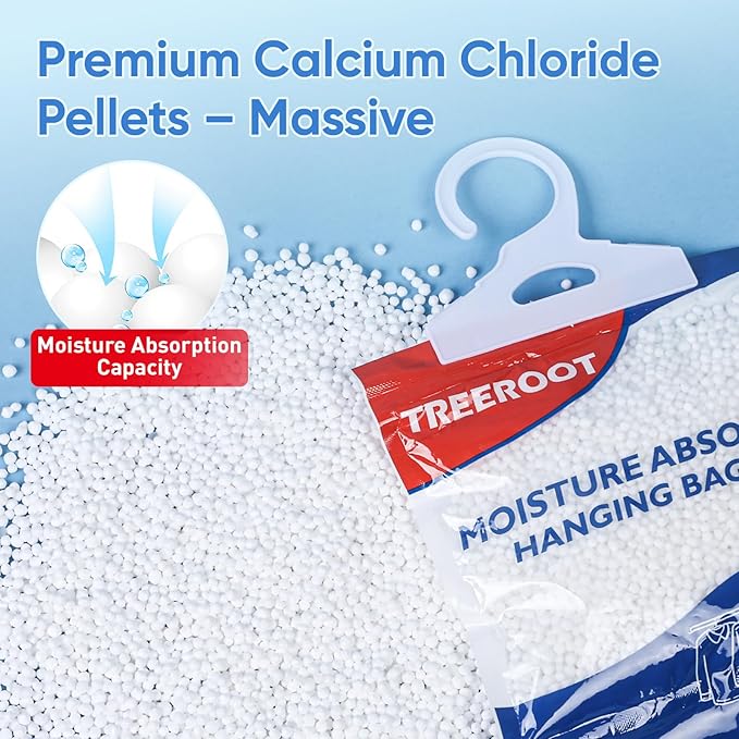 24 Pack Moisture Absorbers for Closet, 9.8OZ Hanging Closet Dehumidifier Bags, Hanging Humidity Absorber in Wardrobes, Kitchens and Bathrooms, Fragrance Free Portable Moisture bags