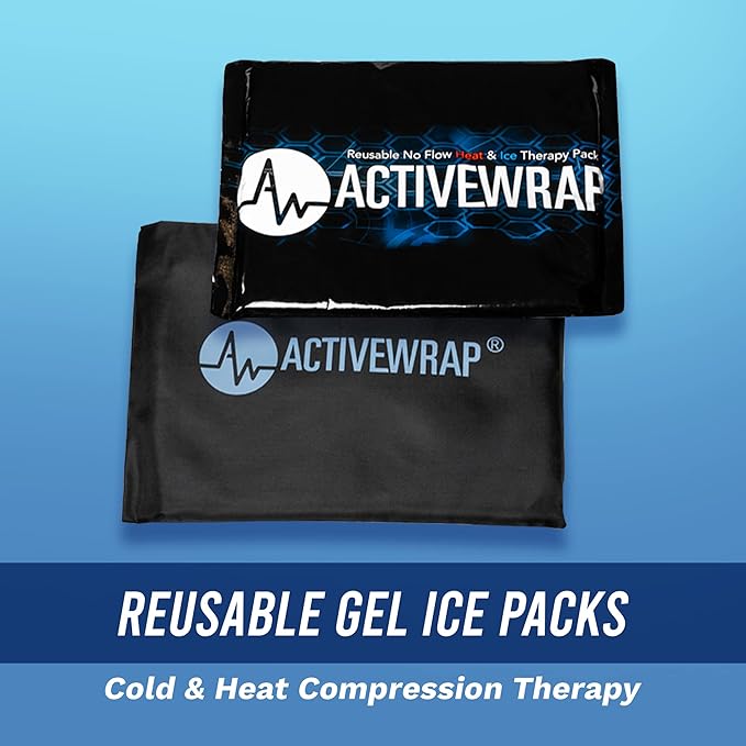 Activewrap Reusable Ice Packs for Injuries - Hot and Cold Gel Compress for Injury Recovery and Pain Relief, Soft, Flexible, Leakproof Pad for Back, Knee, Hip, & Shoulder - X-Large (13 x 10 Inches)