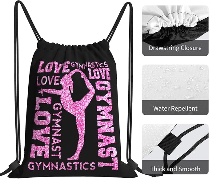 Gymnastics Drawstring Backpack Gym String Bag Drawstring Sackpack Sport For Womens Mens