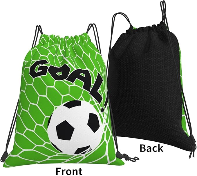 Soccer Drawstring Backpack Gym String Bag Water Resistant Drawstring Sackpack Sport For Womens Mens, Football1