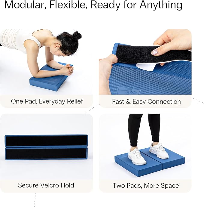 StrongTek 2-in-1 Non-Slip Balance Pad - High-Density Foam Cushion, Supportive Exercise Mat & Knee Pad for Core Training, Yoga, Pilates, Physical Therapy, Stability Training, Stretching, and Rehab