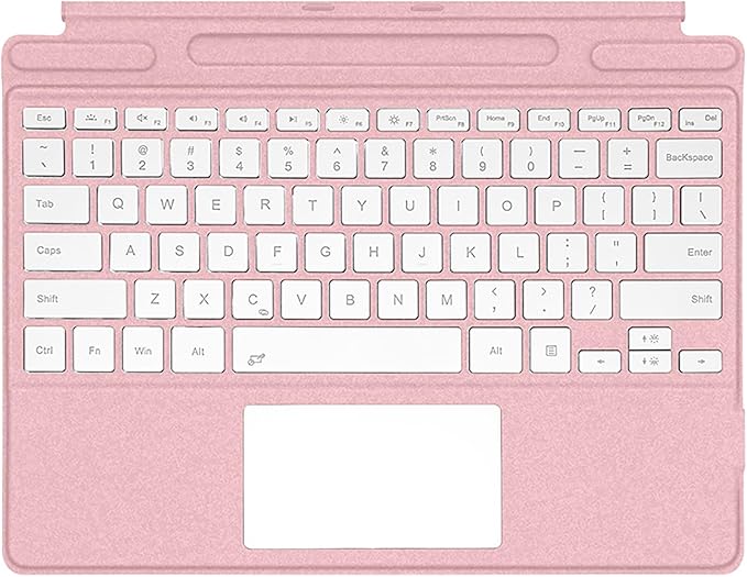 Keyboard for Surface Pro 11/10/9/8/X (13inch), Portable Slim Type Cover for Surface Pro, Wireless Bluetooth Keyboard with Touchpad, Backlits,Built in Pencil Holder,Pink