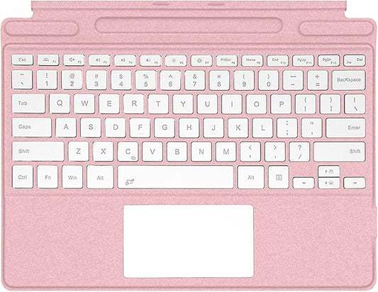 Keyboard for Surface Pro 11/10/9/8/X (13inch), Portable Slim Type Cover for Surface Pro, Wireless Bluetooth Keyboard with Touchpad, Backlits,Built in Pencil Holder,Pink