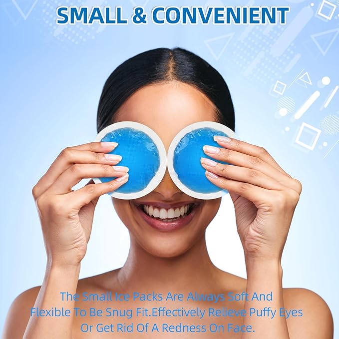 Tutmyrea Reusable Cold Compress - 6 Soft Ice Packs for Injuries, Kids & Wounds; Gel Packs for Eyes, Face, Allergies & Teeth