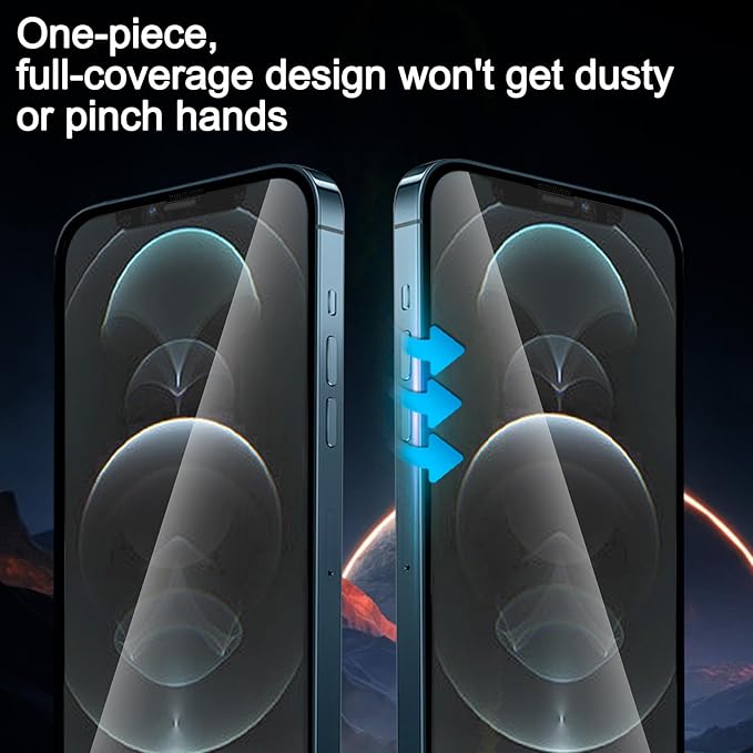 Glass Screen Protector for iPhone 12 Pro 6.1 inch[2 Pack][Easy Installation],with 2 Camera Lens Protectors,HD Clear Full Screen Tempered Glass,Case Friendly