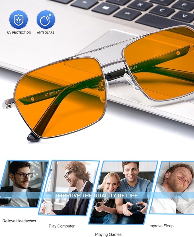 ANYLUV Blue Light Glasses Men/Women, Blue Light Blocking Glasses, Computer Screen Blocker Eyes Protection Glasses