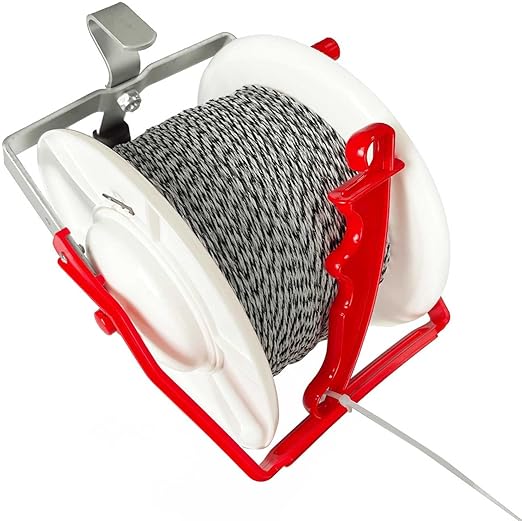 1 Pack 3:1 Geared Electric Fencing Standard Reel with 1640ft Premium Polywire 6 Conductors Plus 1 Free 8 inch Insulgrip
