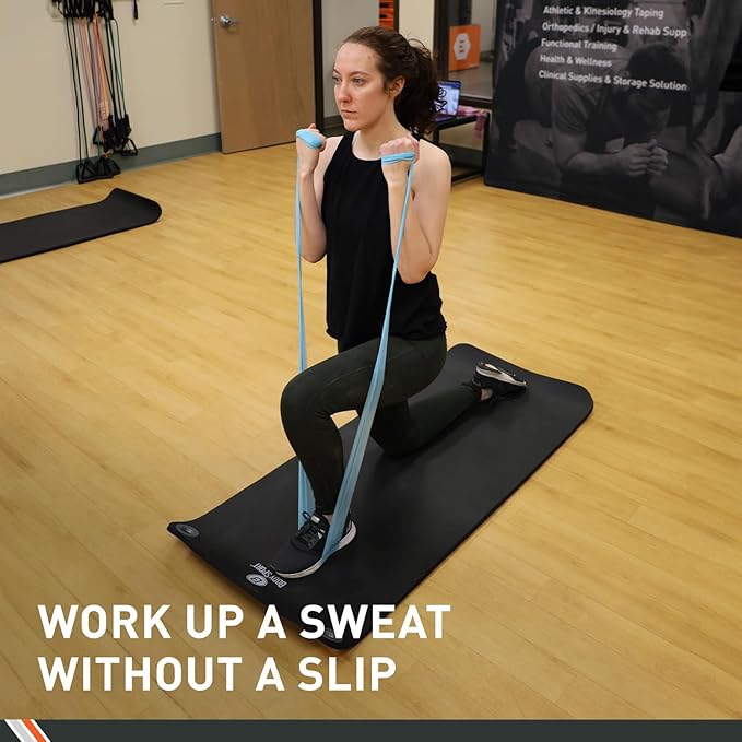 Body Sport TPE Personal Exercise Mat, Exercise Equipment for Yoga, Pilates, and Fitness Routines, Black