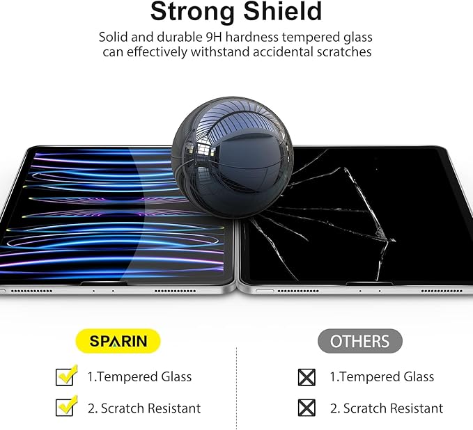 SPARIN 3 Pack Screen Protector for iPad Air 5th 4th Generation 10.9 inch (Air 5/4) 2022/2020, iPad Pro 11 inch (2022/2021/2020/2018), Tempered Glass, Case Friendly, Anti-Scratch