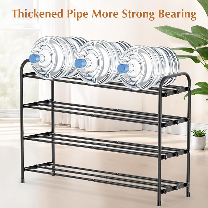 INSMART 4-Tier Expandable Shoe Rack, Stackable and Adjustable Shoes Organizer Storage Shelf, Sturdy and Durable Metal Structure Free Standing Shoe Rack for Closet Entryway Doorway