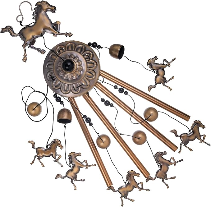 Solawindchime Horse Wind Chimes Outdoor, Horse Bronze Wind Chime, Horse Gift Wind Chimes, Horses Wind Bells, Gifts for Women, for Home, Garden, Indoor, Outdoor Decoration, Garden Horses Wind Chime