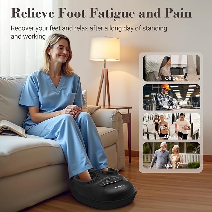HSA Eligible Heated Feet Massager - Shiatsu Foot Massager for Plantar Fasciitis,Neuropathy,Upgraded Foot Massager with Remote,Gifts for Women Men