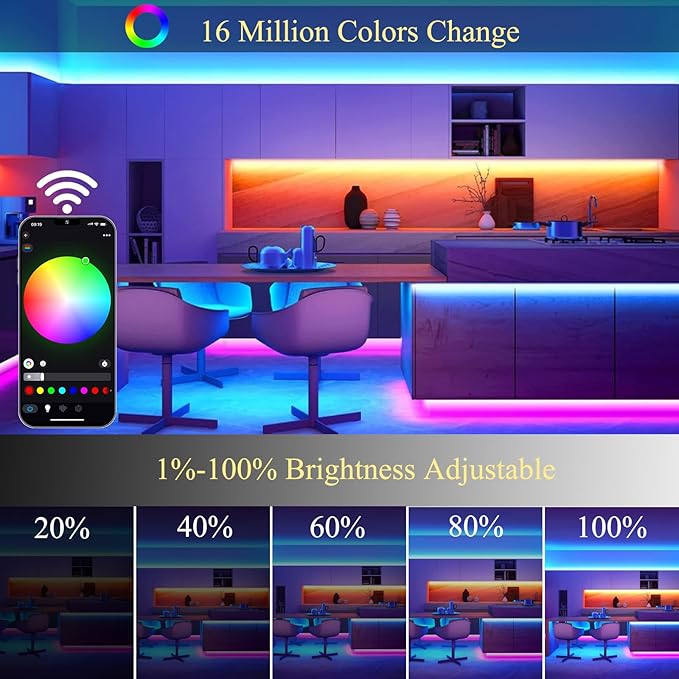 INDARUN RGBW COB Led Light Strip 32.8FT/10M, 6720LEDs, 12mm Flexible Led Tape Light, 24V/8A, 3000K/5000K Dimmable, 50Lumen/W, Bright Smart Led Strip Lights for TV, Bedroom Decor