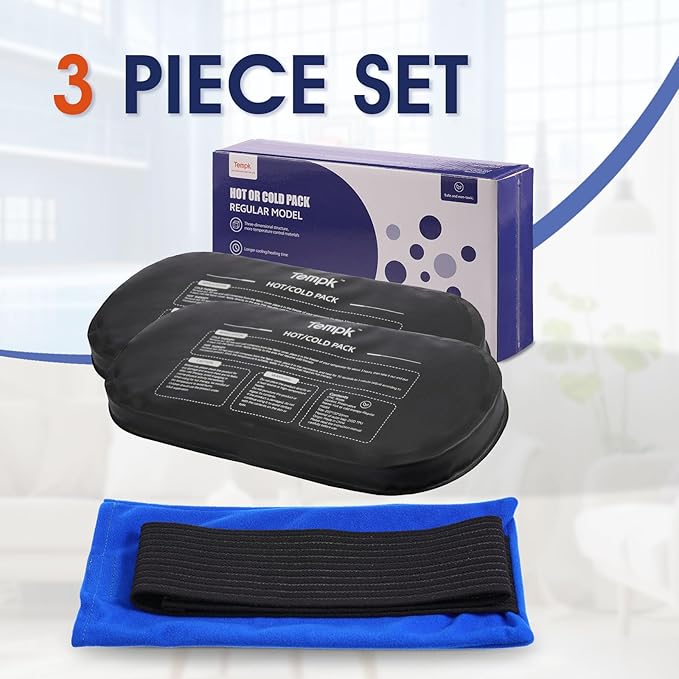 Reusable Hot and Cold Ice Packs for Injuries 3h+ Long Lasting Reusable Gel Wraps for Shoulder Back Knee Joint Pain Muscle Soreness and After Surgery 2pcs with Strap