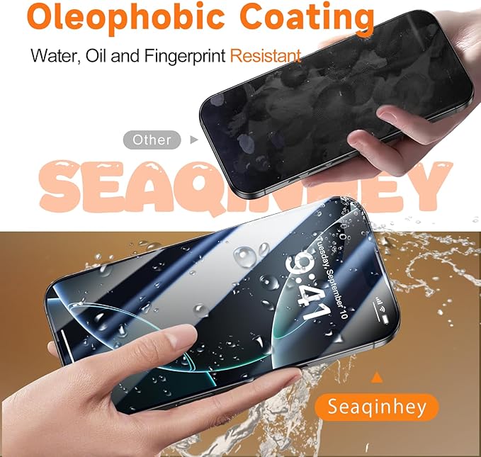 2 Pack for iPhone 16 Plus/iPhone 15 Plus Screen Protector, [9H Hardness] Tempered-Glass Screen Protector with Auto-Alignment Kit, HD Clear, Scratch Resistant