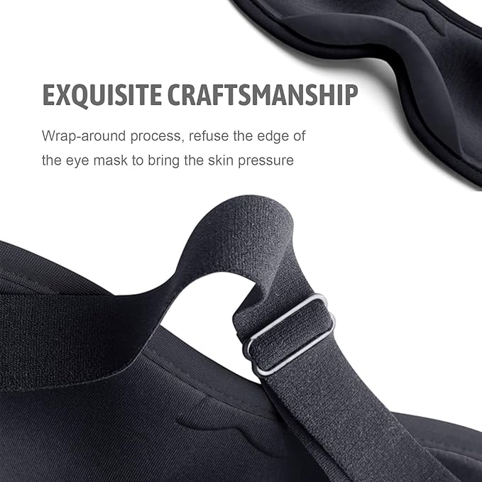 Sleep Eye Mask for Women Men, Eye Covers for Sleeping, 3D Sleep Mask for Travel Yoga Nap (Black)